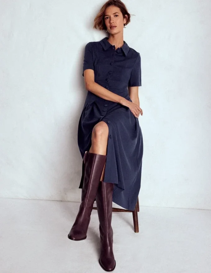 Bridget Ponte Shirt Dress Navy Bridget Ponte Shirt Dress Navy