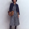 Bridget Ponte Shirt Dress Navy and Ivory Stripe Bridget Ponte Shirt Dress Navy and Ivory Stripe