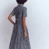 Bridget Ponte Shirt Dress Navy and Ivory Stripe Bridget Ponte Shirt Dress Navy and Ivory Stripe