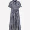 Bridget Ponte Shirt Dress Navy and Ivory Stripe Bridget Ponte Shirt Dress Navy and Ivory Stripe