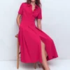 Bridget Ponte Shirt Dress Pomegranate Bridget Ponte Shirt Dress Pomegranate
