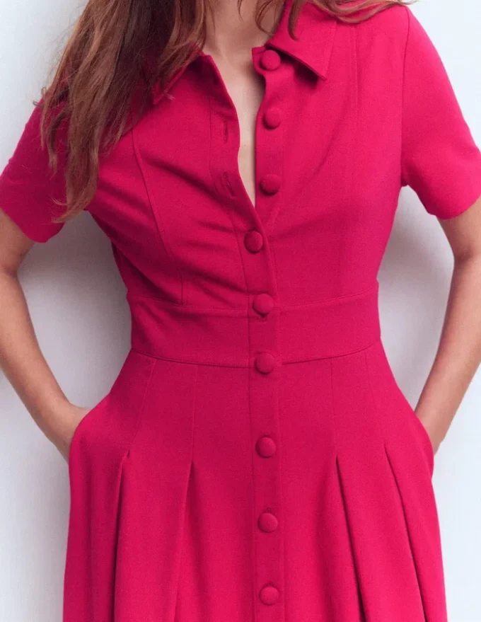 Bridget Ponte Shirt Dress Pomegranate Bridget Ponte Shirt Dress Pomegranate