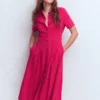 Bridget Ponte Shirt Dress Pomegranate Bridget Ponte Shirt Dress Pomegranate