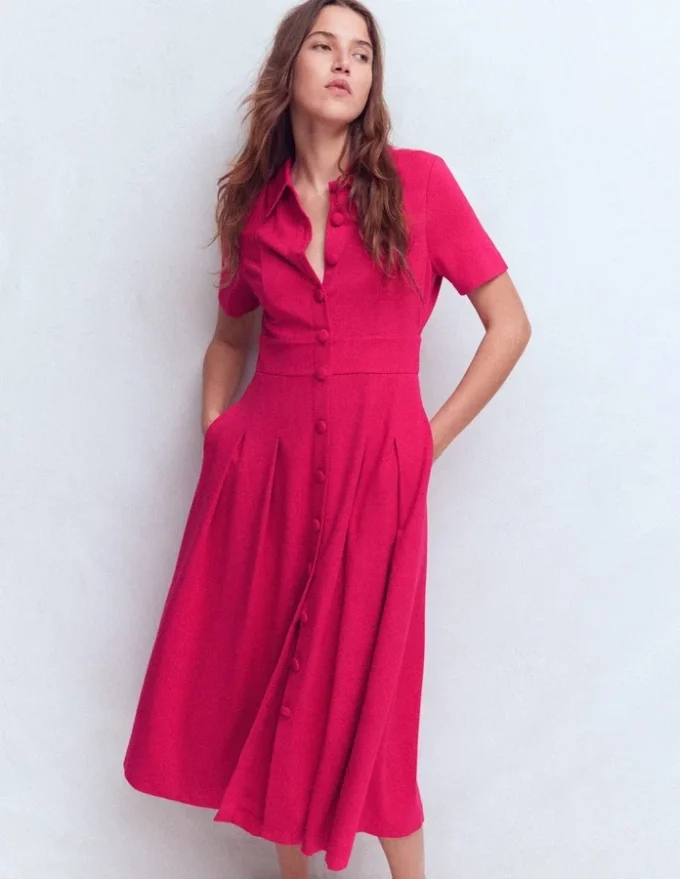 Bridget Ponte Shirt Dress Pomegranate Bridget Ponte Shirt Dress Pomegranate