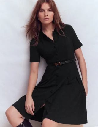 Bridget Ponte Short Dress Black