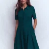 Bridget Ponte Short Dress Midnight Teal Bridget Ponte Short Dress Midnight Teal