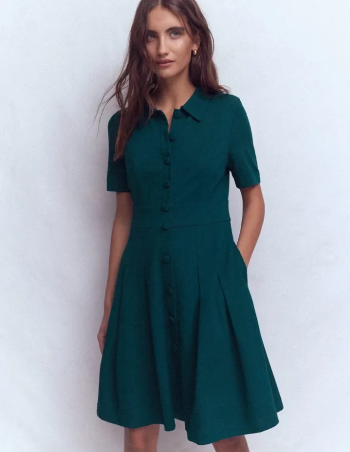 Bridget Ponte Short Dress Midnight Teal Bridget Ponte Short Dress Midnight Teal
