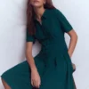 Bridget Ponte Short Dress Midnight Teal Bridget Ponte Short Dress Midnight Teal
