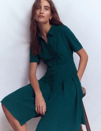 Bridget Ponte Short Dress Midnight Teal