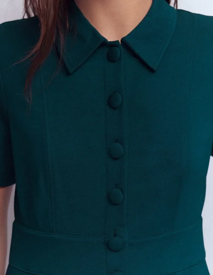 Bridget Ponte Short Dress Midnight Teal Bridget Ponte Short Dress Midnight Teal