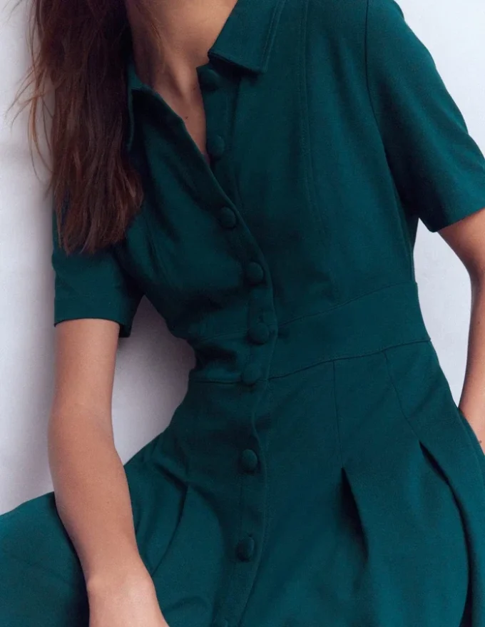 Bridget Ponte Short Dress Midnight Teal Bridget Ponte Short Dress Midnight Teal