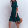 Bridget Ponte Short Dress Midnight Teal Bridget Ponte Short Dress Midnight Teal