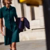 Bridget Ponte Short Dress Midnight Teal Bridget Ponte Short Dress Midnight Teal