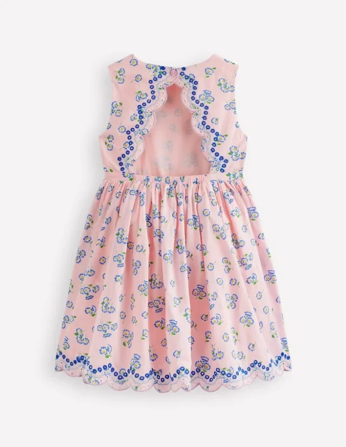 Broderie Back Detail Dress Chalk Pink Ditsy Broderie Back Detail Dress Chalk Pink Ditsy