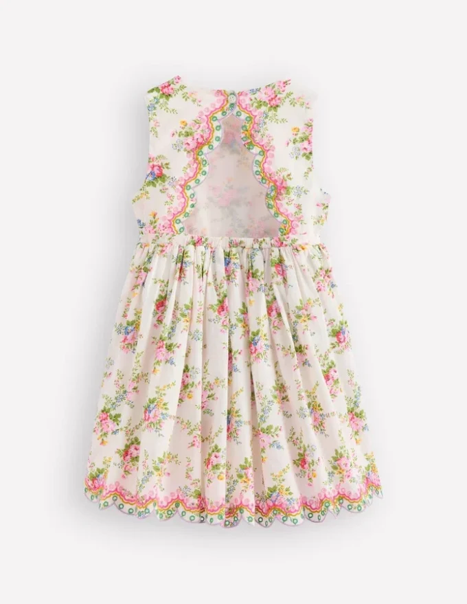 Broderie Back Detail Dress Soft Ivory Rosa Broderie Back Detail Dress Soft Ivory Rosa
