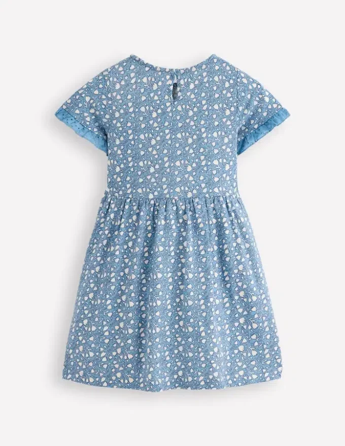 Broderie Pocket Jersey Dress Glacier Blue Tiny Tulip Broderie Pocket Jersey Dress Glacier Blue Tiny Tulip