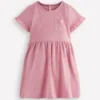 Broderie Pocket Jersey Dress Pink Haze