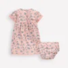 Broderie Trim Jersey Dress Pink Ditsy Floral Broderie Trim Jersey Dress Pink Ditsy Floral