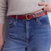 Brogue Cut Belt Red Brogue Cut Belt Red