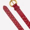 Brogue Cut Belt Red Brogue Cut Belt Red