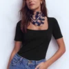 Brooke Double Layer T-shirt Black Brooke Double Layer T-shirt Black