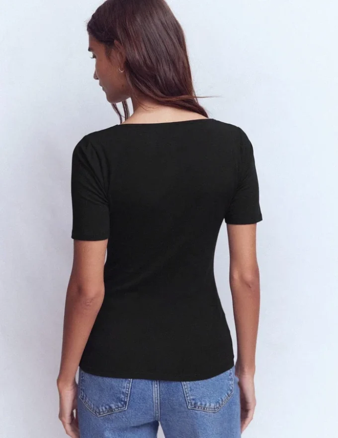 Brooke Double Layer T-shirt Black Brooke Double Layer T-shirt Black
