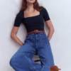 Brooke Double Layer T-shirt Navy Brooke Double Layer T-shirt Navy