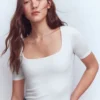 Brooke Double Layer T-shirt White Brooke Double Layer T-shirt White