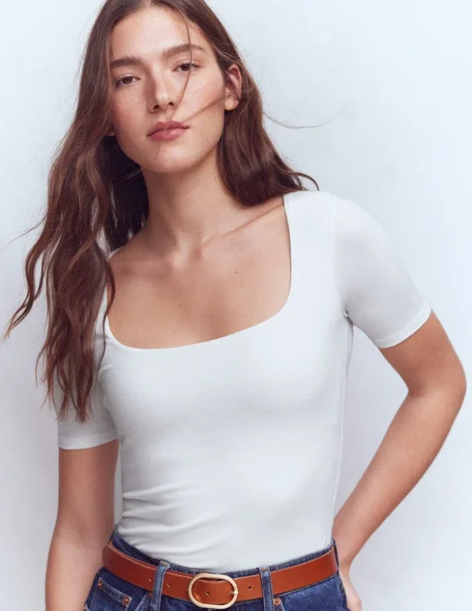 Brooke Double Layer T-shirt White Brooke Double Layer T-shirt White