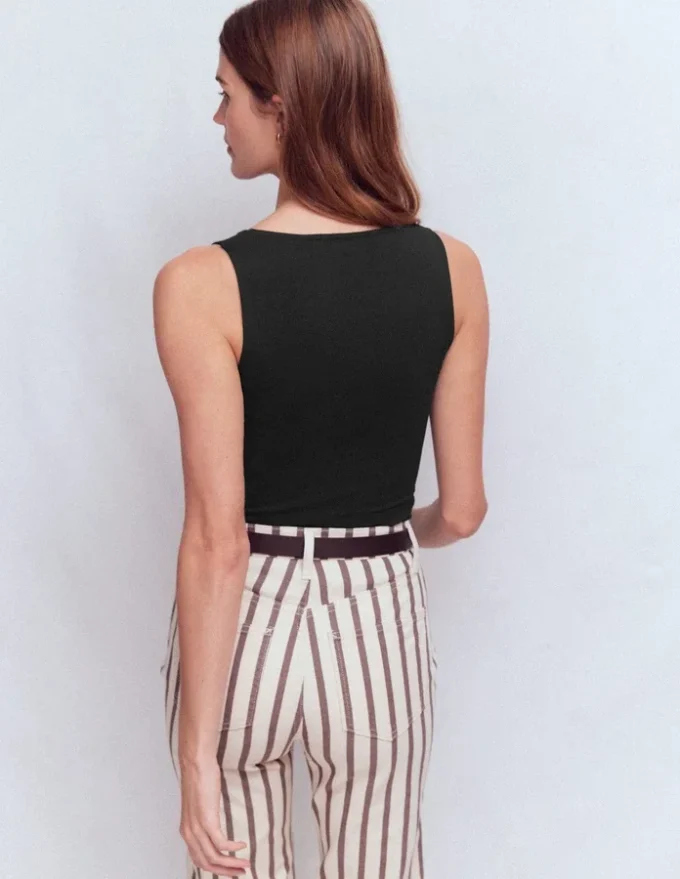 Brooke Double Layer Tank Black Brooke Double Layer Tank Black