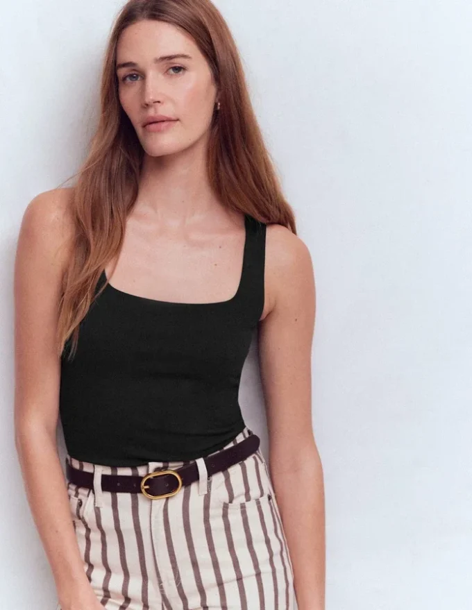 Brooke Double Layer Tank Black Brooke Double Layer Tank Black