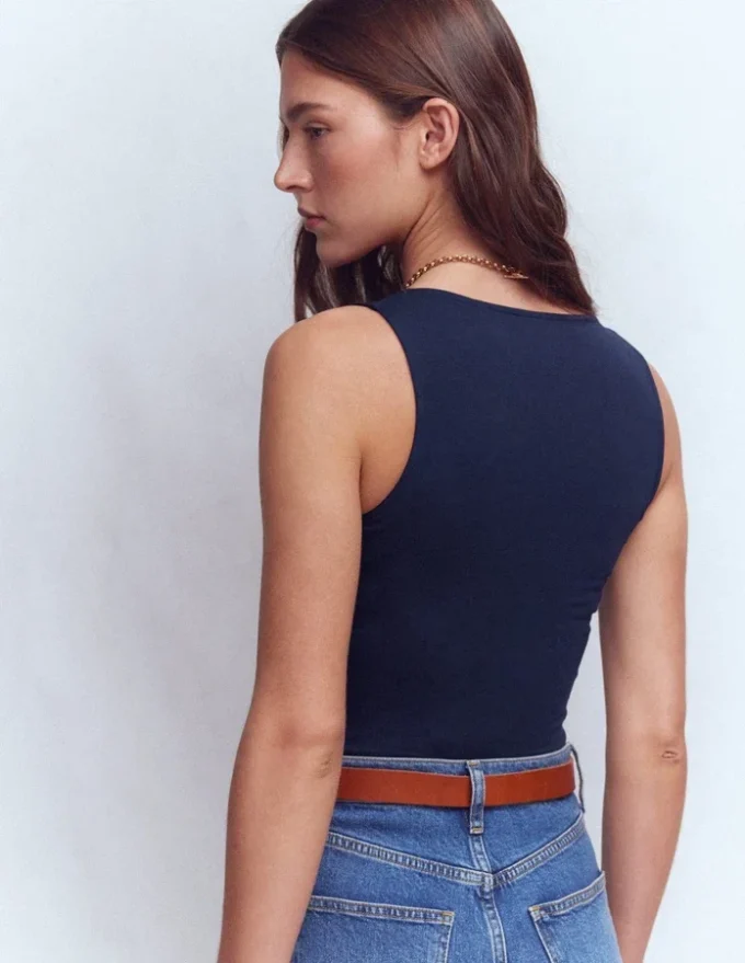 Brooke Double Layer Tank Navy