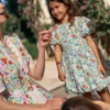 Bubble Hem Dress Honeysuckle Flower Vine Bubble Hem Dress Honeysuckle Flower Vine