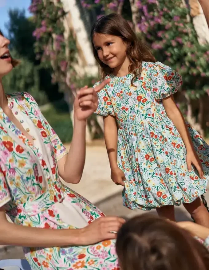 Bubble Hem Dress Honeysuckle Flower Vine Bubble Hem Dress Honeysuckle Flower Vine