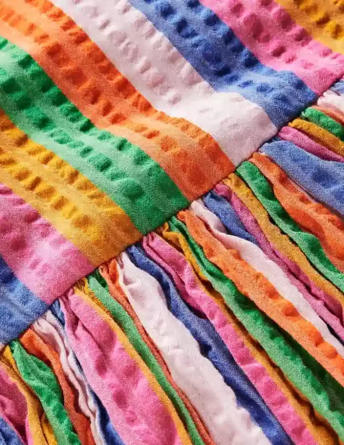 Bubble Hem Dress Multi Stripe Bubble Hem Dress Multi Stripe