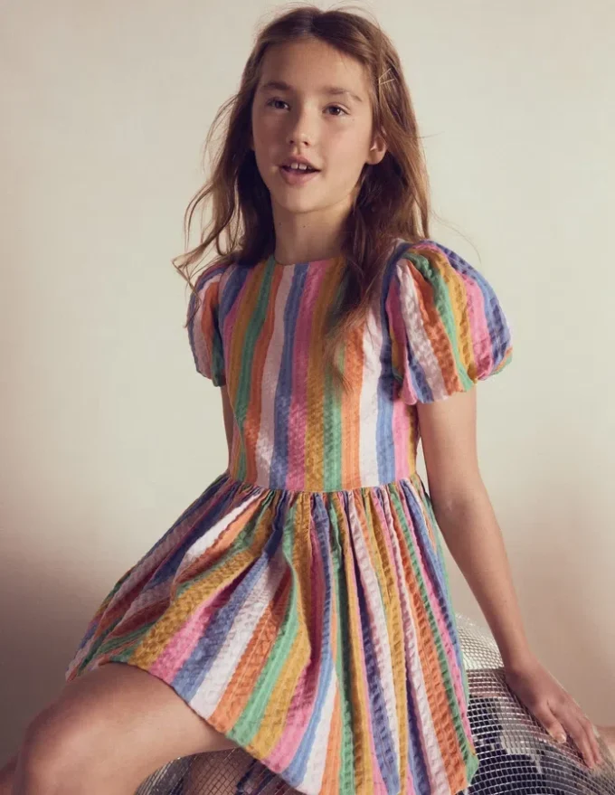 Bubble Hem Dress Multi Stripe Bubble Hem Dress Multi Stripe