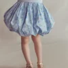 Bubble Hem Rib Dress Misty Blue Daisy