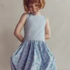 Bubble Hem Rib Dress Misty Blue Daisy