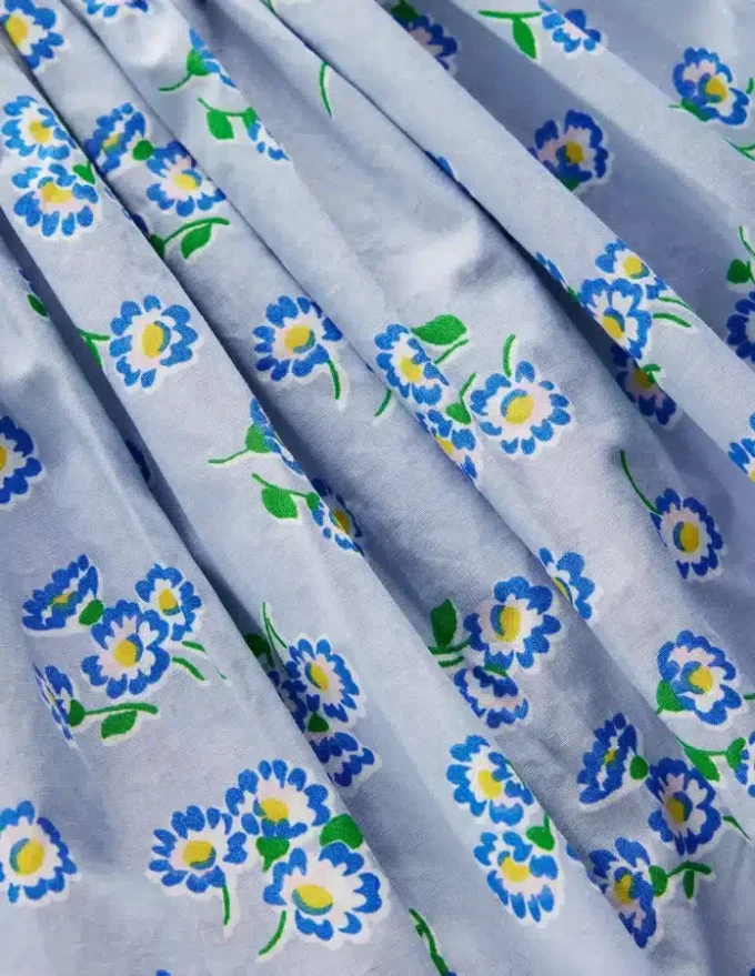 Bubble Hem Rib Dress Misty Blue Daisy