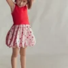Bubble Hem Rib Dress Ticking Stripe Strawberry Bubble Hem Rib Dress Ticking Stripe Strawberry