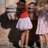 Bubble Hem Rib Dress Ticking Stripe Strawberry Bubble Hem Rib Dress Ticking Stripe Strawberry