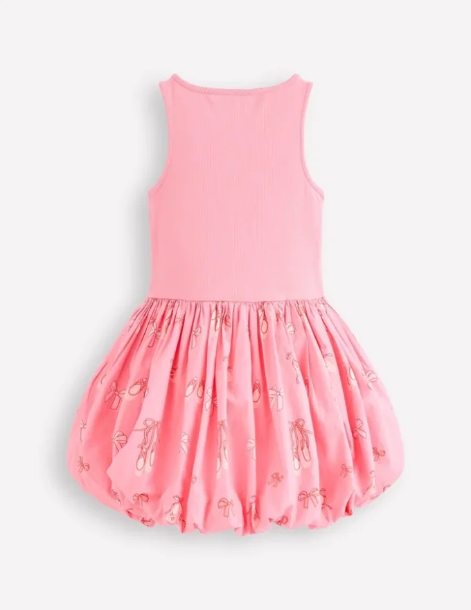 Bubble Hem Rib Dress Vintage Pink Ballet Shoes Bubble Hem Rib Dress Vintage Pink Ballet Shoes