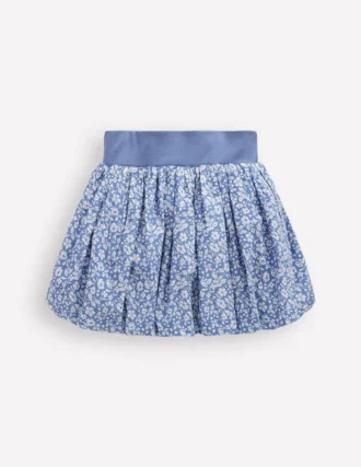 Bubble Hem Skirt Wave Blue Vintage Ditsy Floral