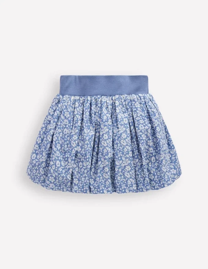 Bubble Hem Skirt Wave Blue Vintage Ditsy Floral
