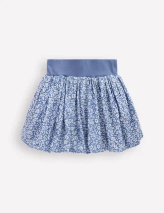 Bubble Hem Skirt Wave Blue Vintage Ditsy Floral