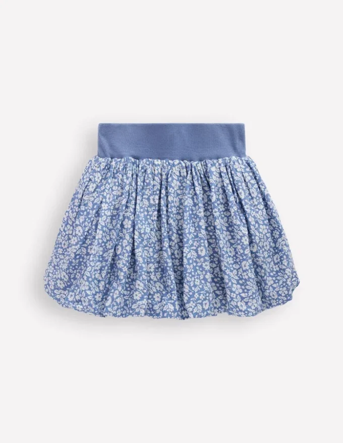 Bubble Hem Skirt Wave Blue Vintage Ditsy Floral