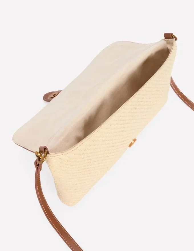 Buckle Crossbody Bag Natural Raffia Buckle Crossbody Bag Natural Raffia