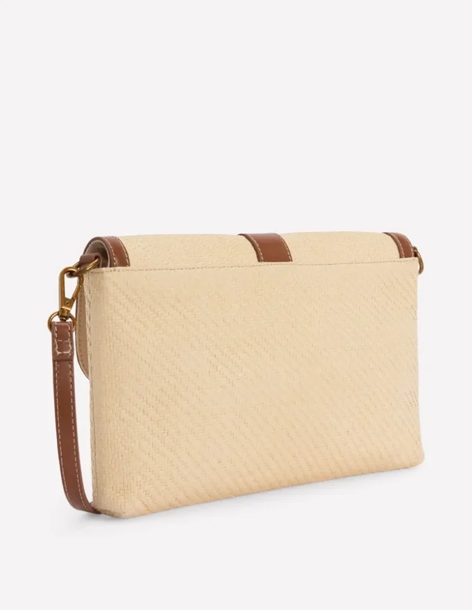 Buckle Crossbody Bag Natural Raffia Buckle Crossbody Bag Natural Raffia