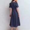 Button Detail Denim Dress Indigo Wash Button Detail Denim Dress Indigo Wash
