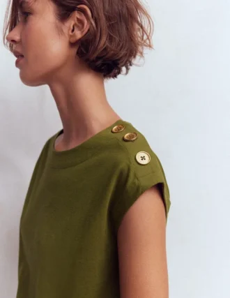 Button Detail T-Shirt Mayfly